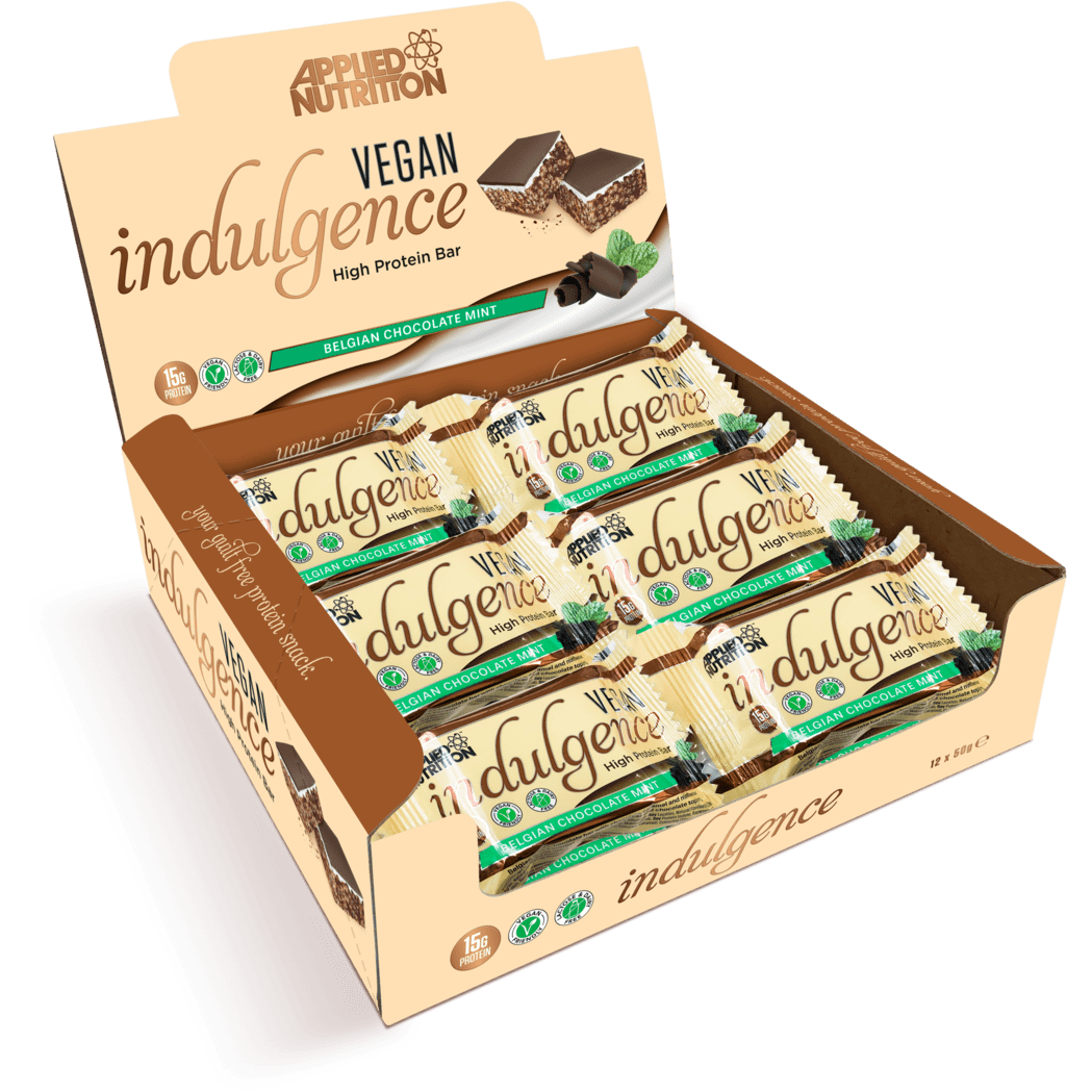Applied Nutrition Vegan Indulgence Bar Box of 12 Bars Belgian Chocolate Mint